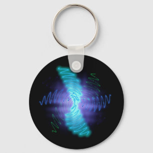 Llavero Ondas modernas de sonido brillante neón