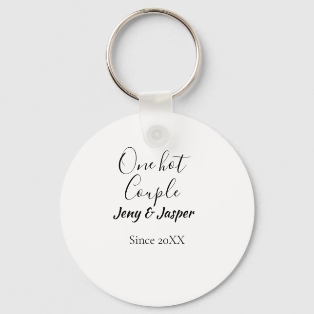 Llavero One hot couple add name since 20XX year date (Anverso)