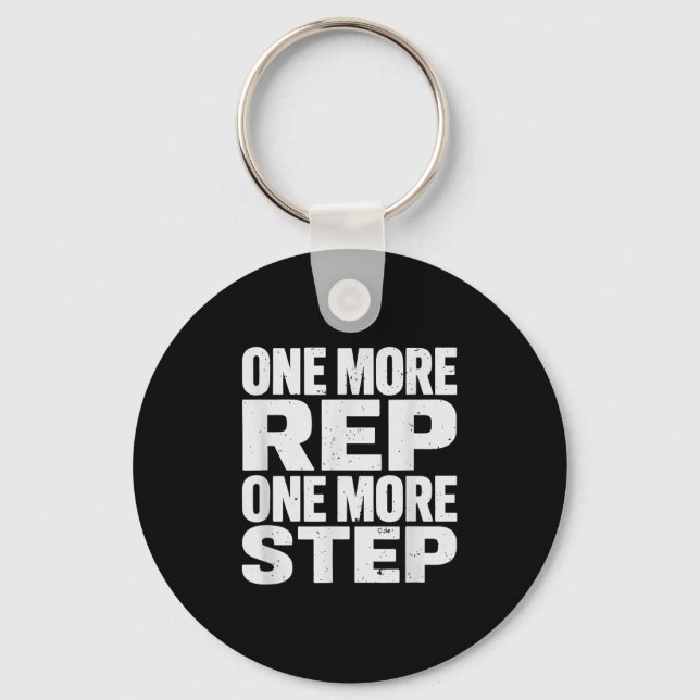 Llavero One More Rep One More Step Workout Fitness Motivat (Anverso)