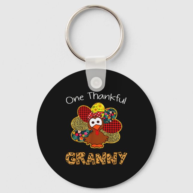 Llavero One Thankful Granny Shirt Funny Cute Turkey Thanks (Anverso)