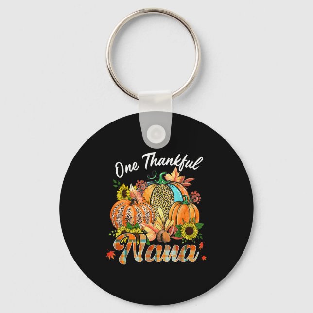 Llavero One Thankful Nana Pumpkin Fall Autumn Thanksgiving (Anverso)