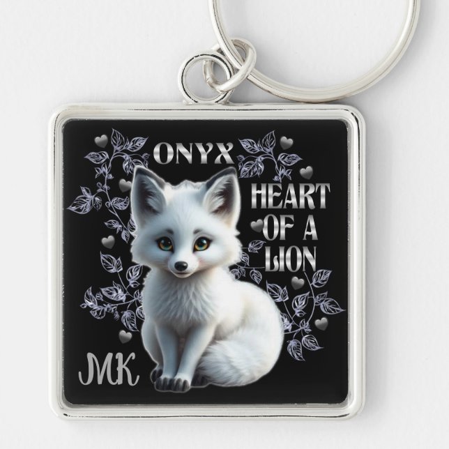 Llavero Onyx Personalizado - Corazón de un León Negro (Frente)