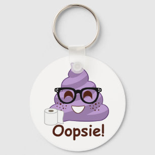 Llavero Oops de Emoji de palo morado