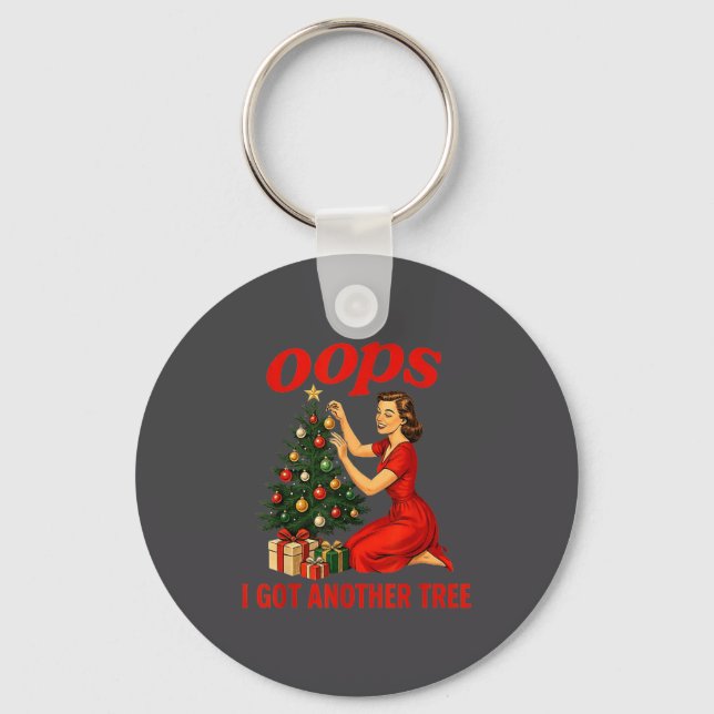 Llavero Oops I Got Another Tree Funny Retro Christmas  (Anverso)