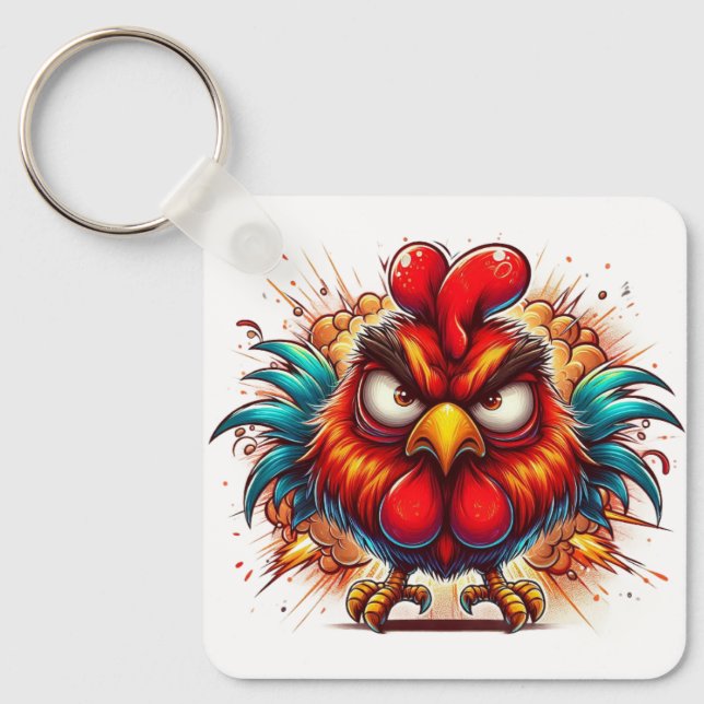 Llavero "Oots Rooster" Double Sided Aluminum Keychain (Anverso)