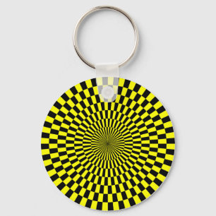 Llavero Op Art - Amarillo y Negro