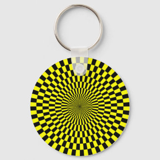 Llavero Op Art - Amarillo y Negro