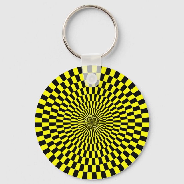 Llavero Op Art - Amarillo y Negro (Anverso)