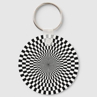 Llavero Op Art - Blanco y negro