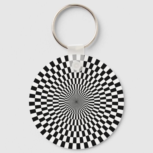 Llavero Op Art - Blanco y negro (Anverso)