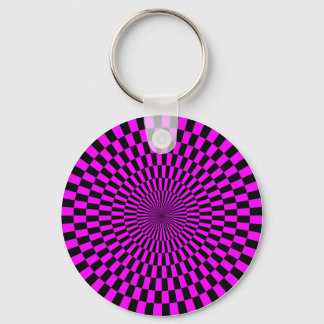 Llavero Op Art - Magenta y negro
