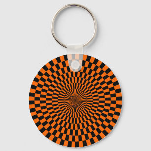 Llavero Op Art - Naranja y negro