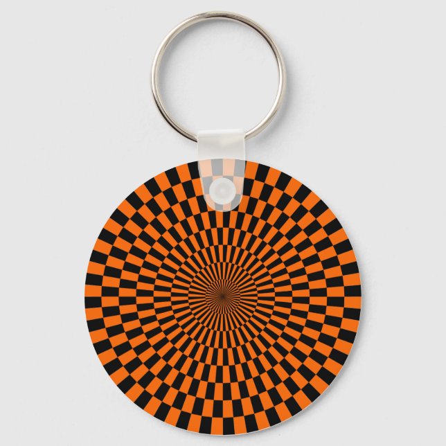Llavero Op Art - Naranja y negro (Anverso)
