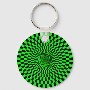 Llavero Op Art - Verde y Negro