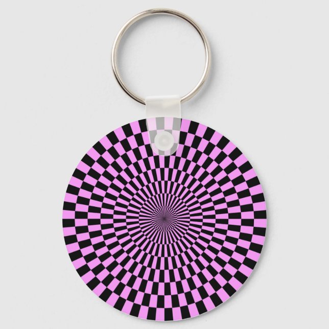 Llavero Op Art - Violeta ligera y negro (Anverso)