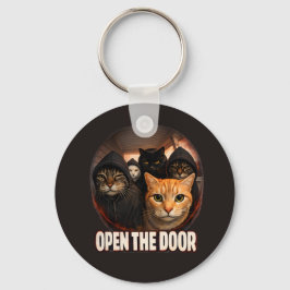 Llavero "Open The Door" Funny Cats in Hoodies Keychain