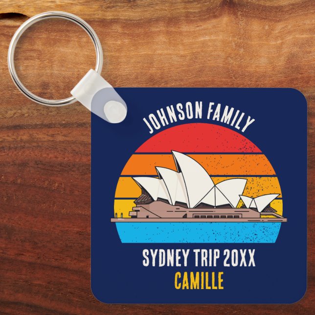 Llavero Ópera de Sidney Australia Personalizado azul (Anverso)