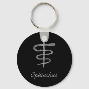 Llavero Ophiuchus. Rótulo zodiaco en gris.