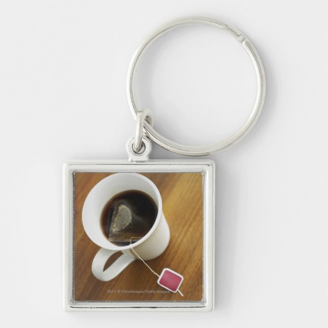 Llavero Opinión de alto ángulo de una taza de té (Frente)