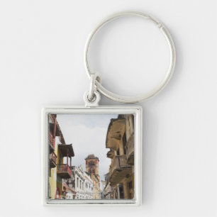 Llavero Opinión de ángulo bajo de apartamentos a lo largo