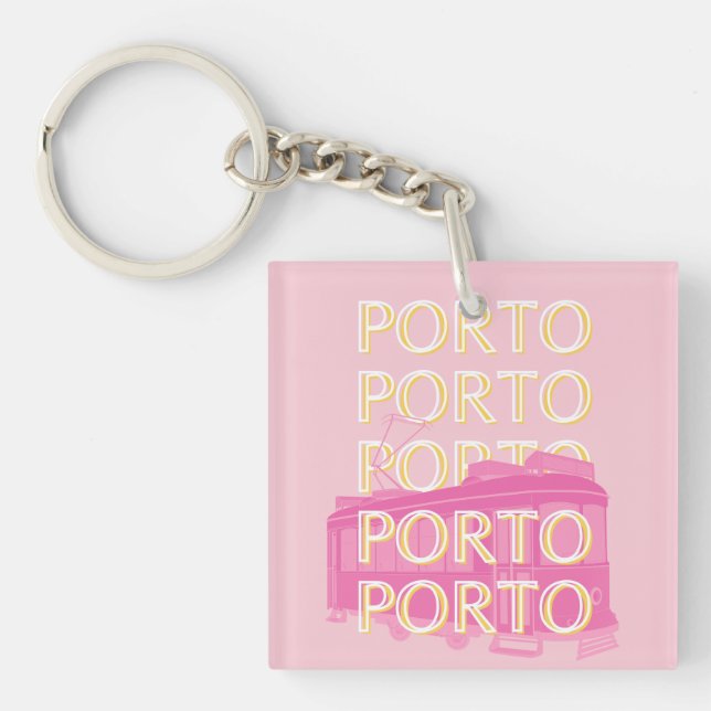 Llavero Oporto Travel Art, Portugal, Pink, Preppy (Frente)