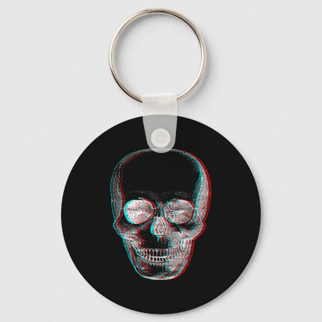 Llavero Optical Illusion Halloween Skeleton Skull  (Anverso)
