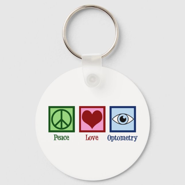 Llavero Optometrist Peace Love Optometry Blue Eye Médica (Anverso)