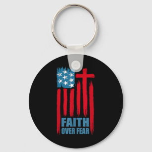 Llavero Oración de fe sobre el miedo, orgullo de América,