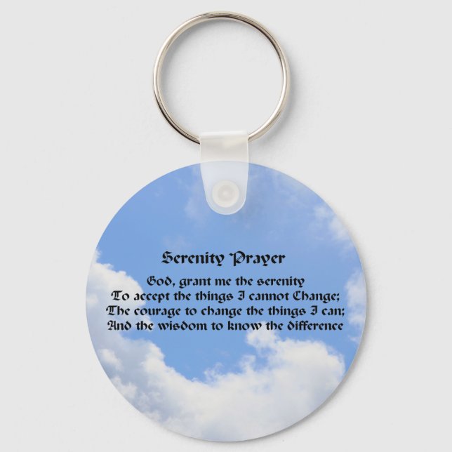Llavero Oración de Serenity Blue Sky Keychain Inspirador (Anverso)