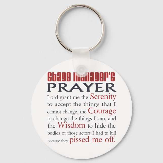 Llavero Oración del director de escenario (Anverso)