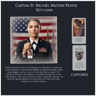 Llavero Oración militar personalizada de San Miguel