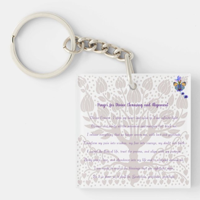 Llavero Oración por limpieza y alineación divina (Frente)
