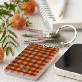 Llavero Orange and Black Checker