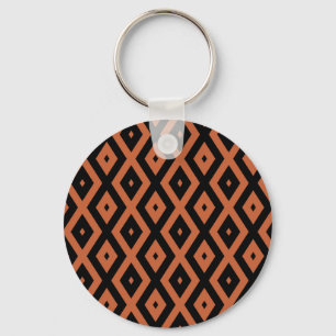 Llavero Orange and black diamond pattern