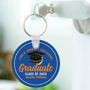 Llavero Orange Blue Graduate Personalized 2023 Graduation