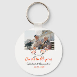 Llavero Orange cheers to 60 years anniversary wedding