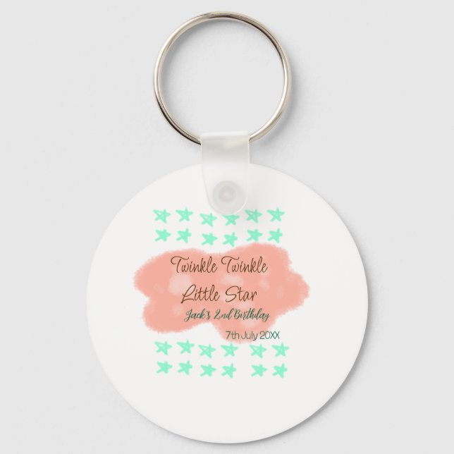 Llavero Orange clouds twinkle twinkle little stars green  (Anverso)