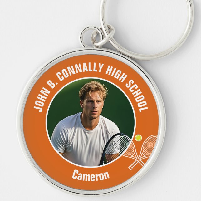 Llavero Orange Tennis Player Photo Commemorative Gift (Frente)