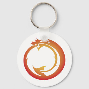 Llavero Orange Yellow Ouroboros Dragon