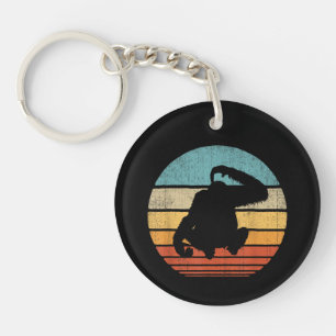 Llavero Orangután Retro Vintage Atardecer Mamífero Animal