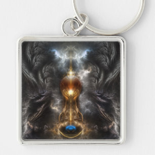 Llavero Orb De Ligera Fractal Art Keychain