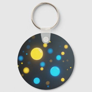 Llavero Orbes brillantes azules y amarillos