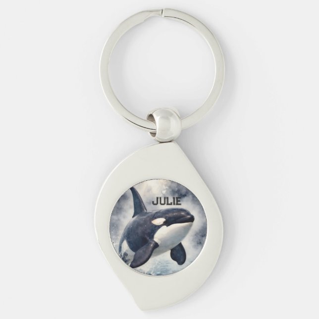 Llavero  Orca Stormy waves, Personalized (Anverso)