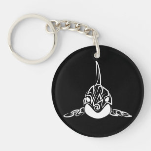 Llavero Orca tribal negra y blanca