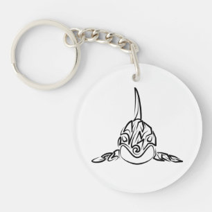 Llavero Orca tribal negra y blanca