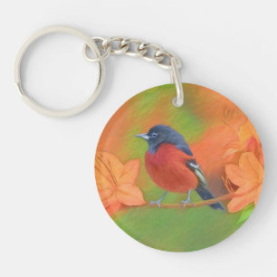 Llavero Orchard Oriole Songbird Pintura original de aves