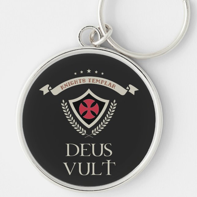Llavero Orden de los Caballeros Templarios MOTTO DEUS VULT (Frente)