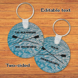 Llavero Orejas de remo de texto personalizado en el agua