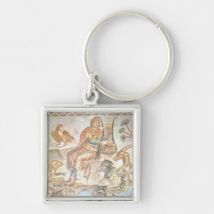 Llavero Orfeo que juega a los animales, mosaico romano
