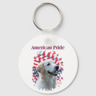 Llavero Orgullo americano de Golden Retriever